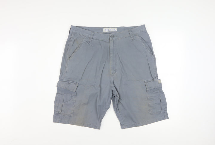 Wrangler Men’s Grey Cargo Shorts Size 34 Regular Cotton