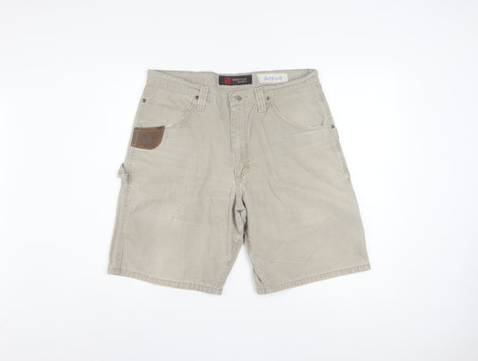 Ripstop Men Beige 34 Cargo Canvas Shorts with Pockets