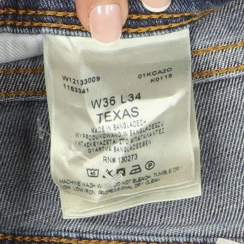 Wrangler Men's Blue Straight Texas Jeans W36 L34 Regular Fit
