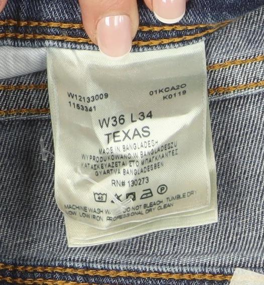 Wrangler Men's Blue Straight Texas Jeans W36 L34 Regular Fit