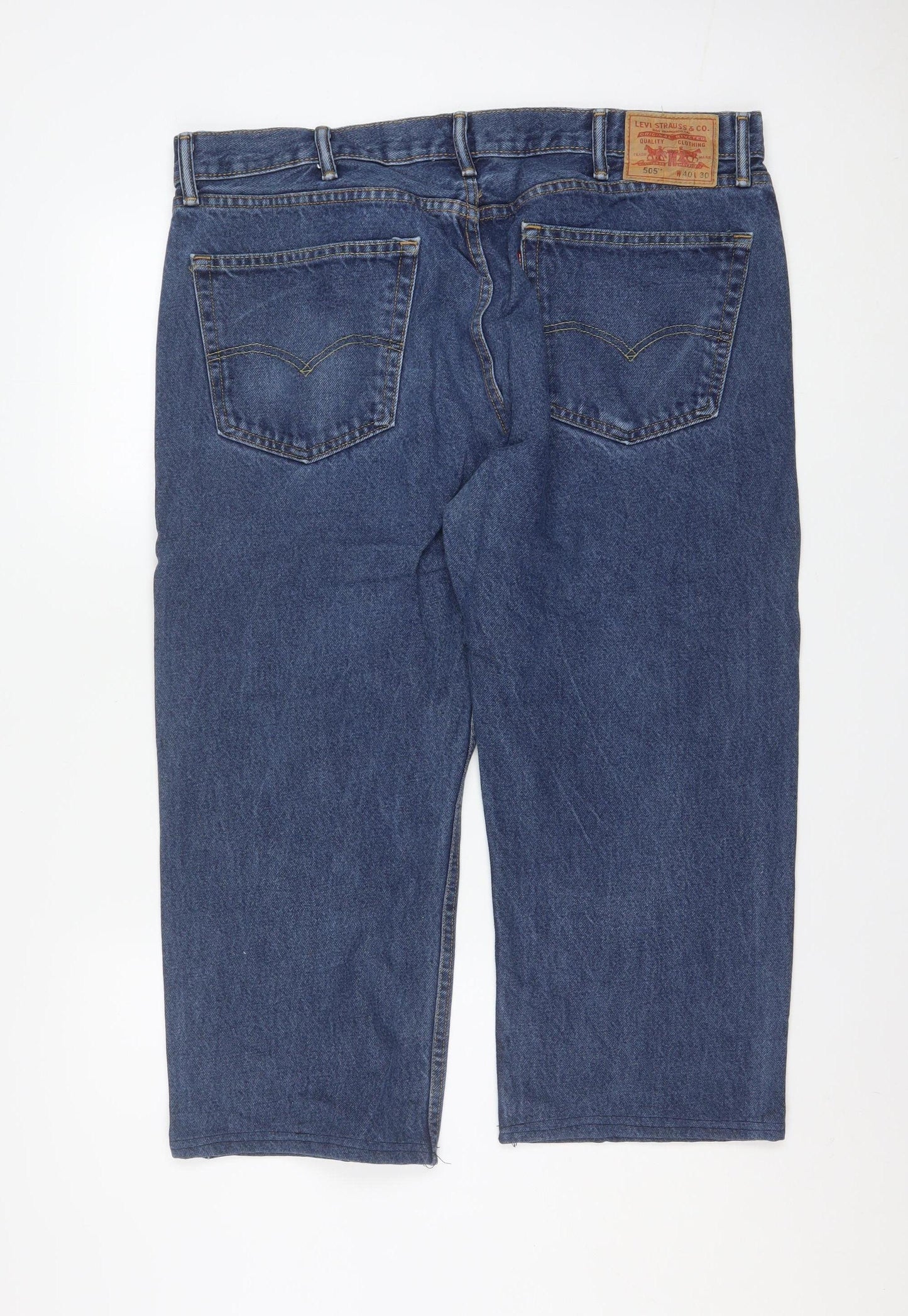 Levi's Men's Blue 505 Straight Fit Denim Jeans W40 L30