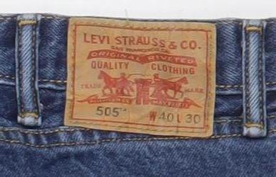 Levi's Men's Blue 505 Straight Fit Denim Jeans W40 L30