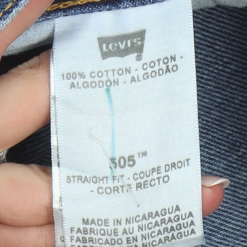 Levi's Men's Blue 505 Straight Fit Denim Jeans W40 L30