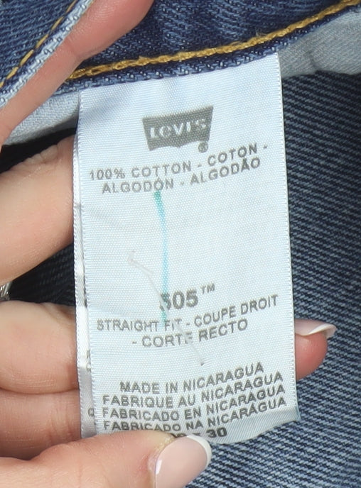 Levi's Men's Blue 505 Straight Fit Denim Jeans W40 L30