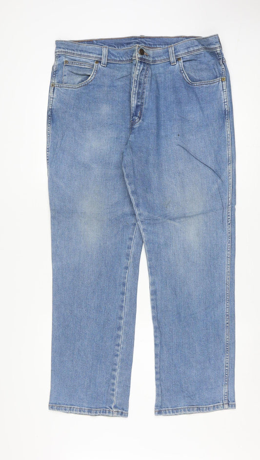 Wrangler Men's Blue Regular Fit Straight Jeans W38 L30
