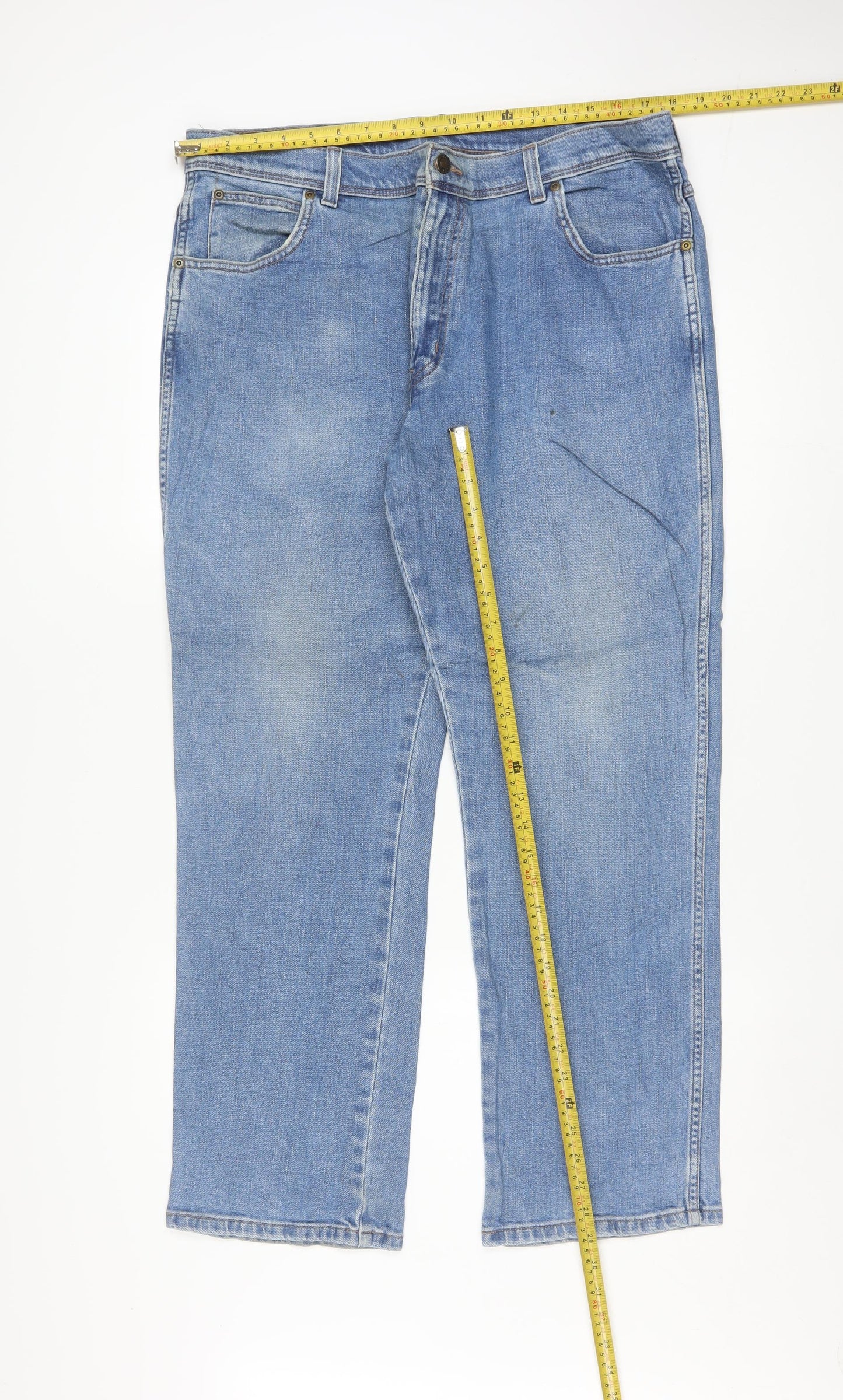 Wrangler Men's Blue Regular Fit Straight Jeans W38 L30