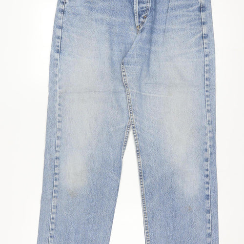 Lee Men's Blue 33x30 Straight Leg Denim Jeans Retro Style
