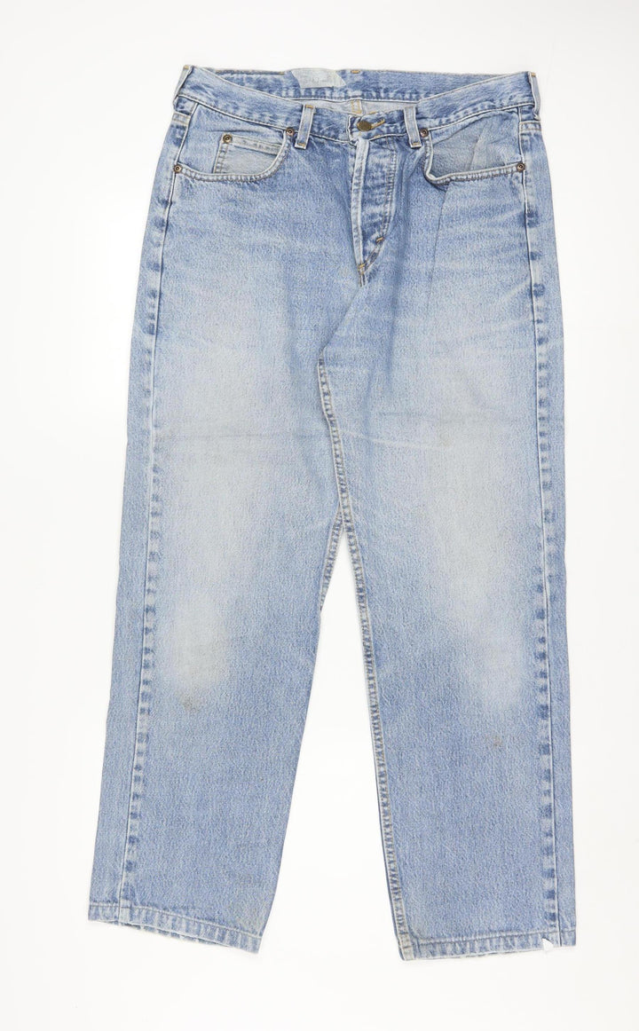 Lee Men's Blue 33x30 Straight Leg Denim Jeans Retro Style
