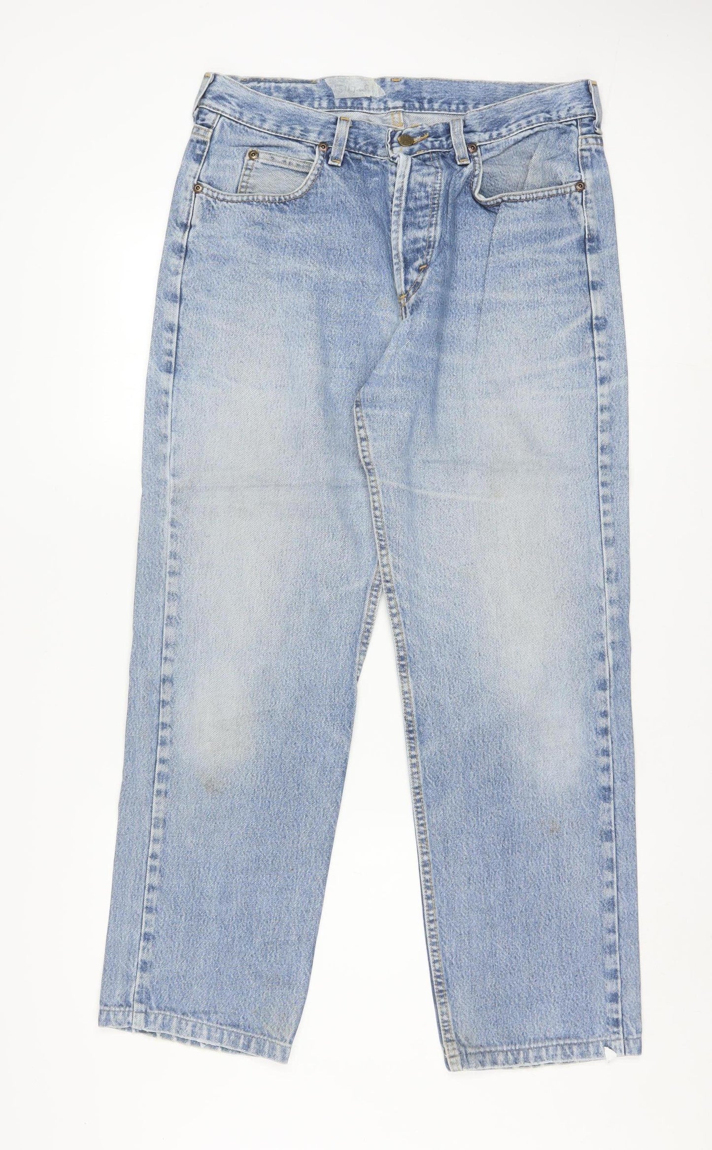 Lee Men's Blue 33x30 Straight Leg Denim Jeans Retro Style