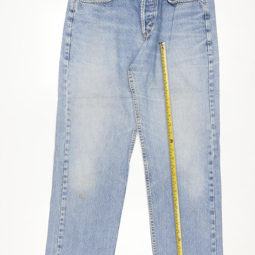 Lee Men's Blue 33x30 Straight Leg Denim Jeans Retro Style