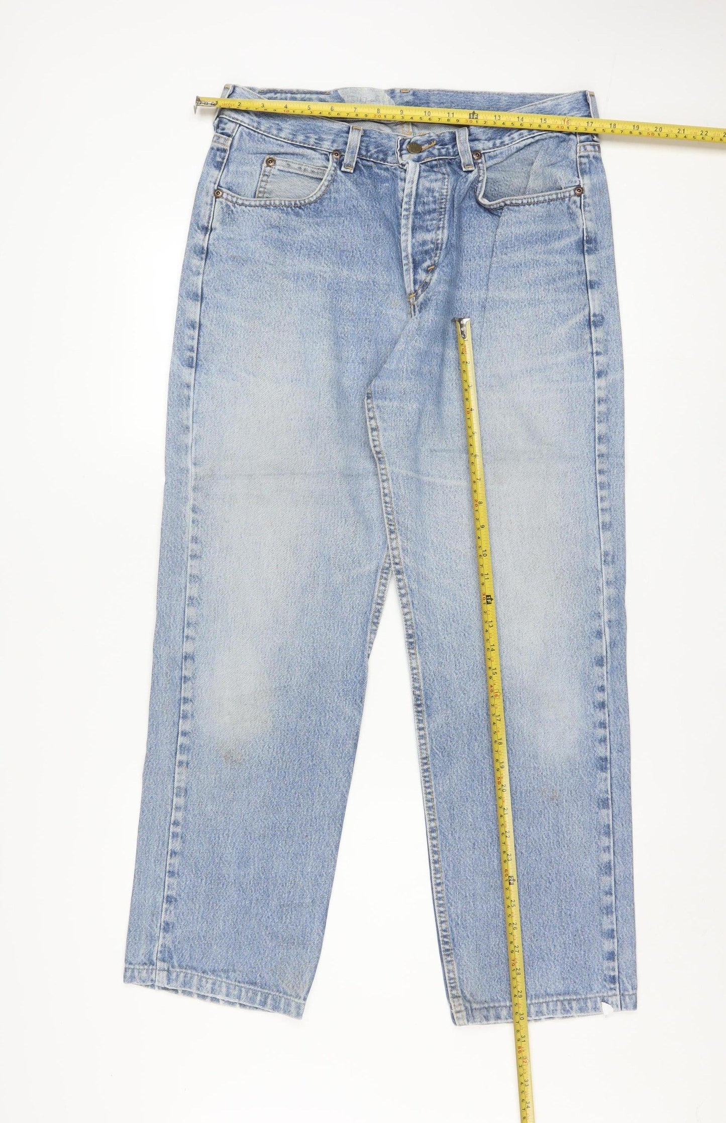Lee Men's Blue 33x30 Straight Leg Denim Jeans Retro Style