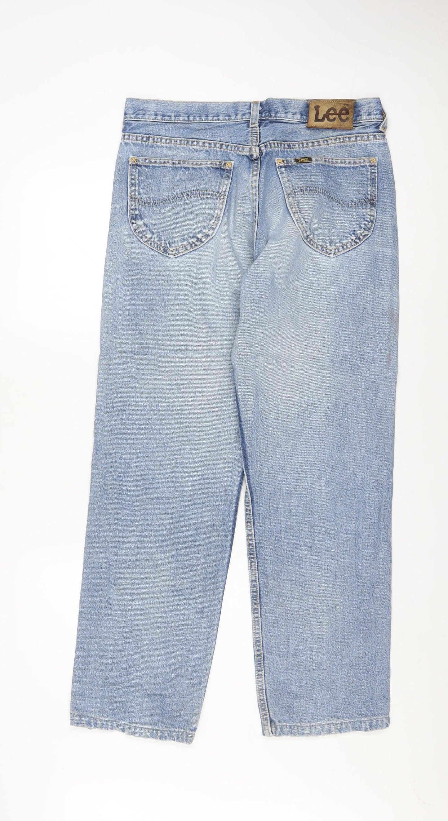Lee Men's Blue 33x30 Straight Leg Denim Jeans Retro Style