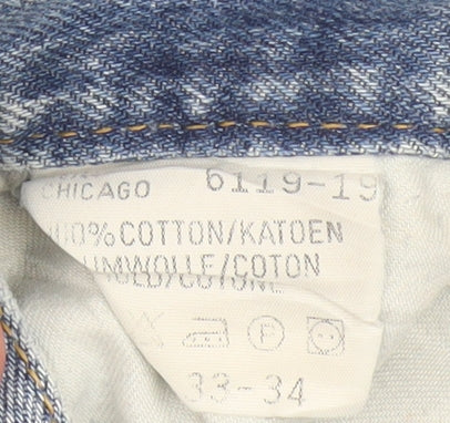 Lee Men's Blue 33x30 Straight Leg Denim Jeans Retro Style