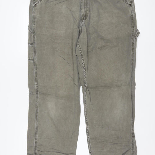 Lee Men's Grey Carpenter Straight Fit Denim Jeans 38x34