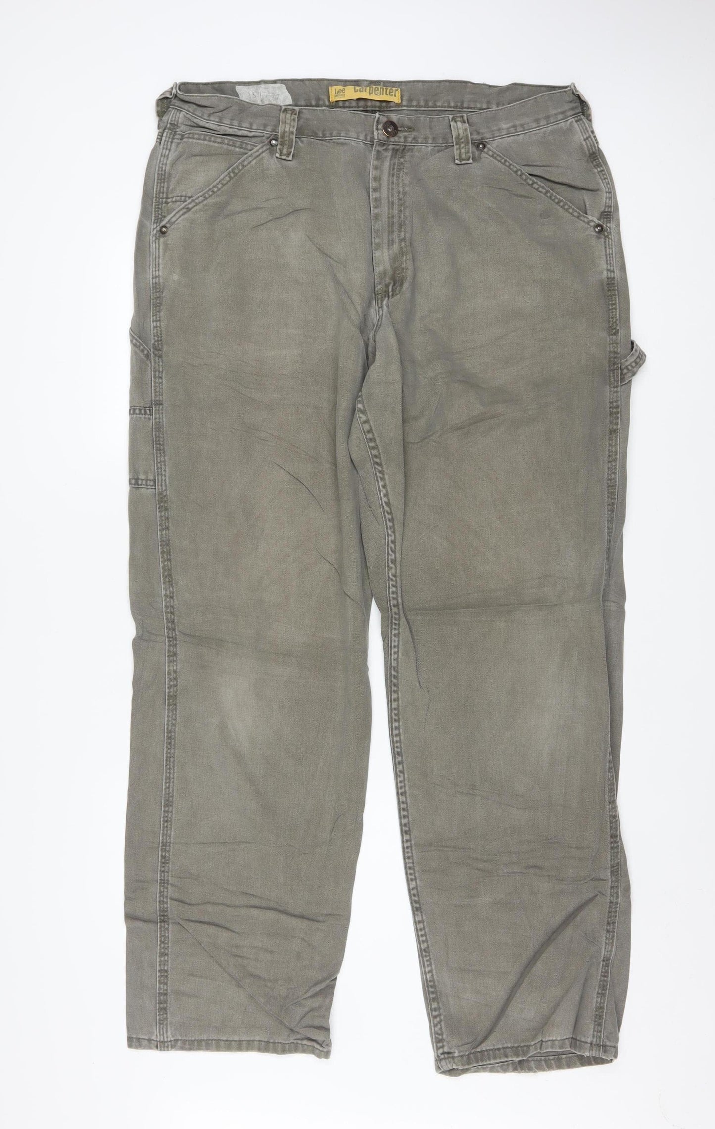 Lee Men's Grey Carpenter Straight Fit Denim Jeans 38x34