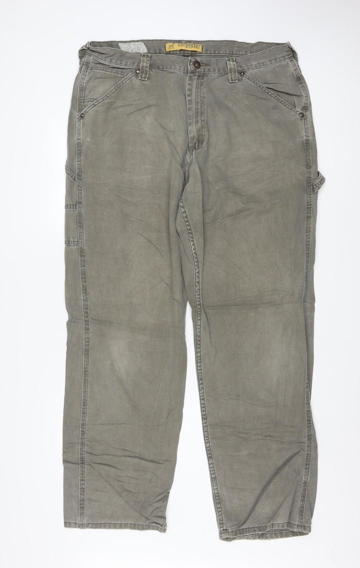 Lee Men's Grey Carpenter Straight Fit Denim Jeans 38x34