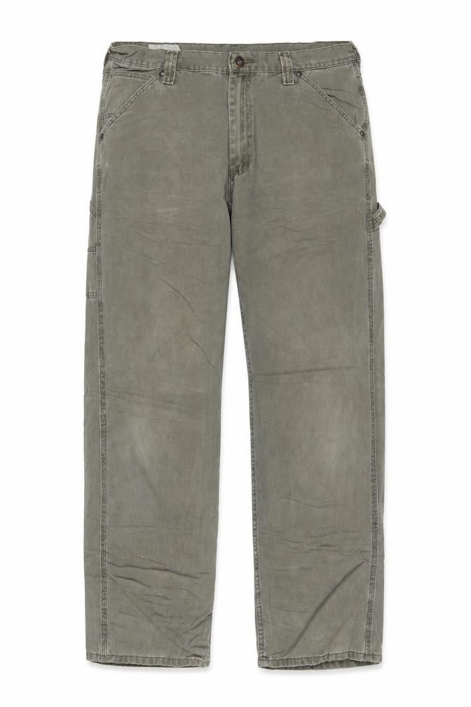Front view of Lee Men's Grey Carpenter Straight Fit Denim Jeans 38x34