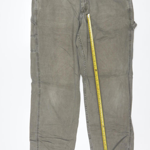 Lee Men's Grey Carpenter Straight Fit Denim Jeans 38x34