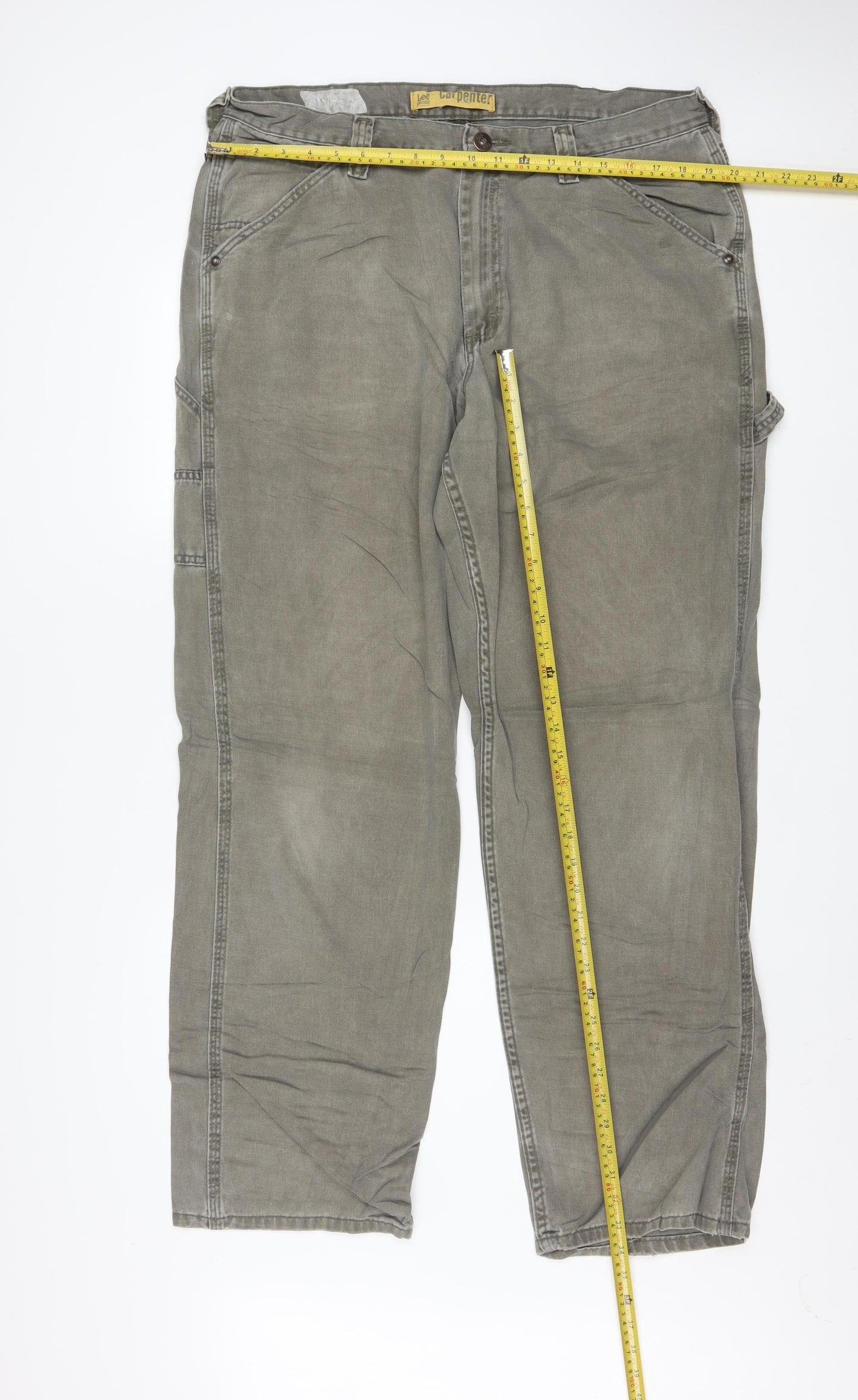 Lee Men's Grey Carpenter Straight Fit Denim Jeans 38x34