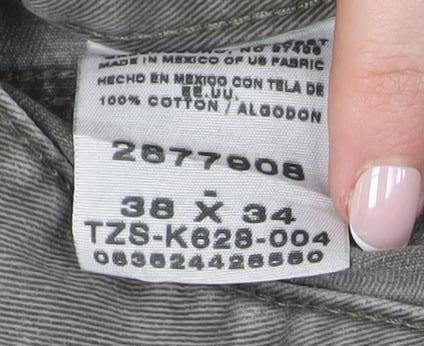 Lee Men's Grey Carpenter Straight Fit Denim Jeans 38x34