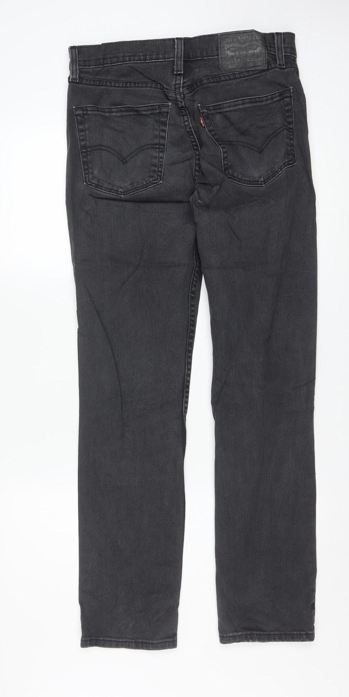 Levi's 511 Men's Black Slim Fit Denim Jeans 32W 32L Straight Leg
