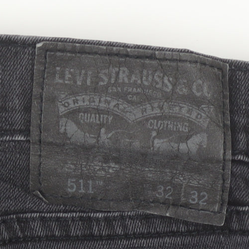 Levi's 511 Men's Black Slim Fit Denim Jeans 32W 32L Straight Leg