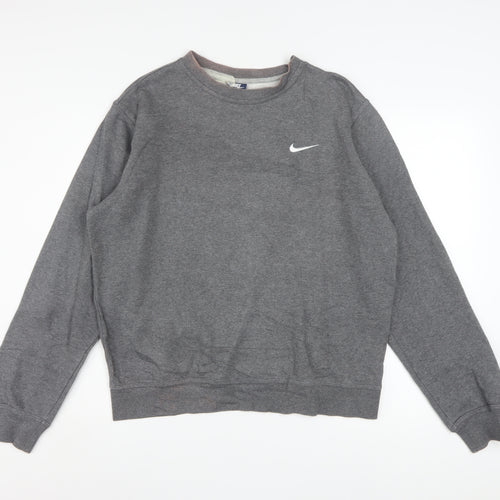 Nike Men's Grey Crew Neck Pullover Sweatshirt Size M