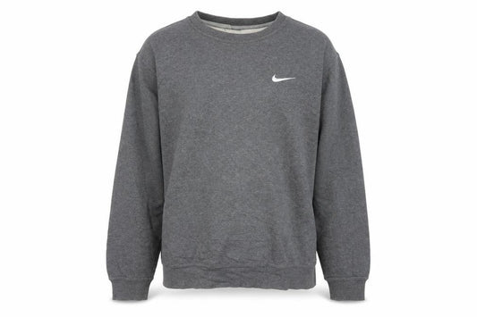 Front view of Nike Men's Grey Crew Neck Pullover Sweatshirt, size M