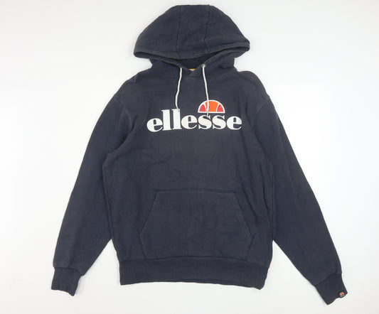 Ellesse Men's Blue Pullover Hoodie L Sports Graphic Fleece