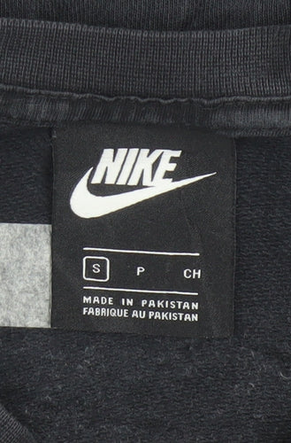 Nike Men's Black S Pullover Sweatshirt Crew Neck Logo Jumper