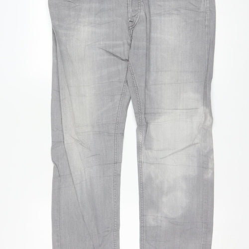 Lee Men Grey Daren Regular Fit Straight Denim Jeans W36 L32