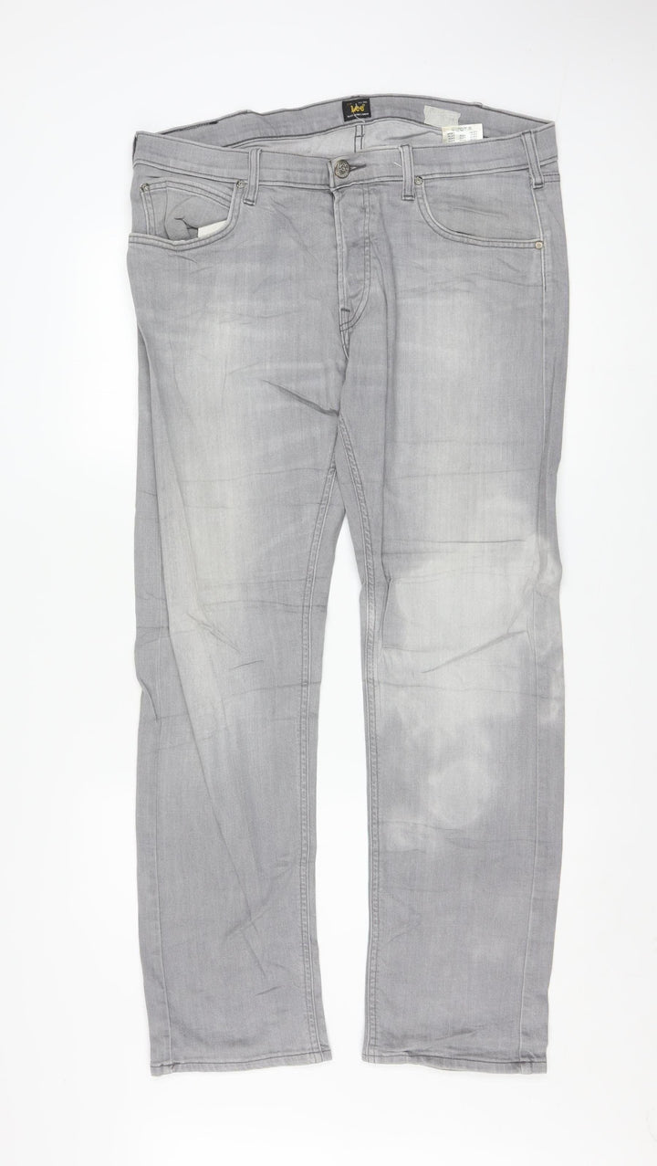 Lee Men Grey Daren Regular Fit Straight Denim Jeans W36 L32