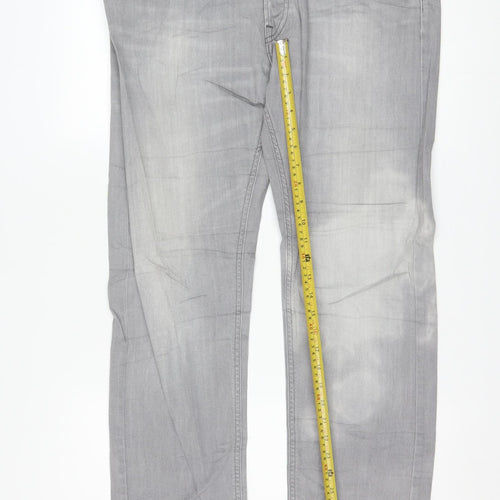 Lee Men Grey Daren Regular Fit Straight Denim Jeans W36 L32