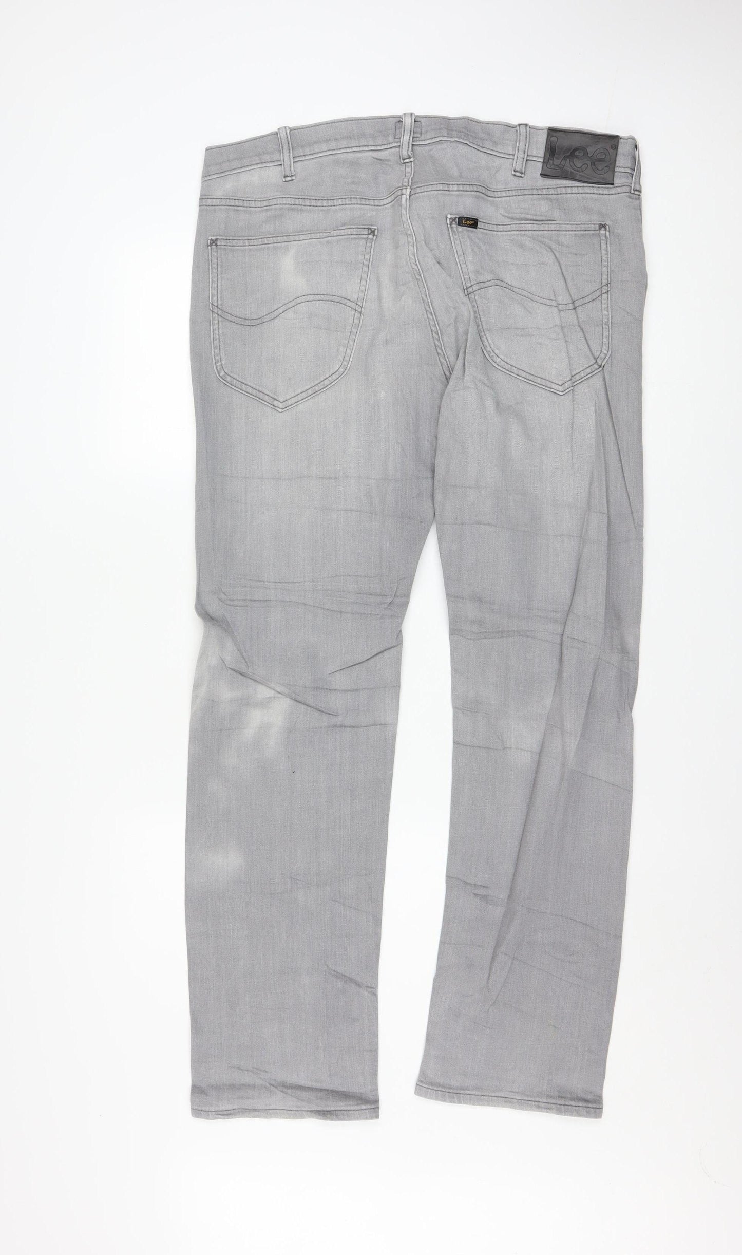 Lee Men Grey Daren Regular Fit Straight Denim Jeans W36 L32