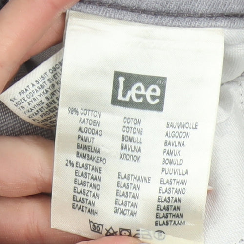 Lee Men Grey Daren Regular Fit Straight Denim Jeans W36 L32