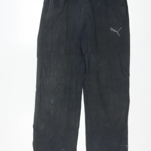 Puma Men's Black Track Pants L Regular Fit Cotton Blend
