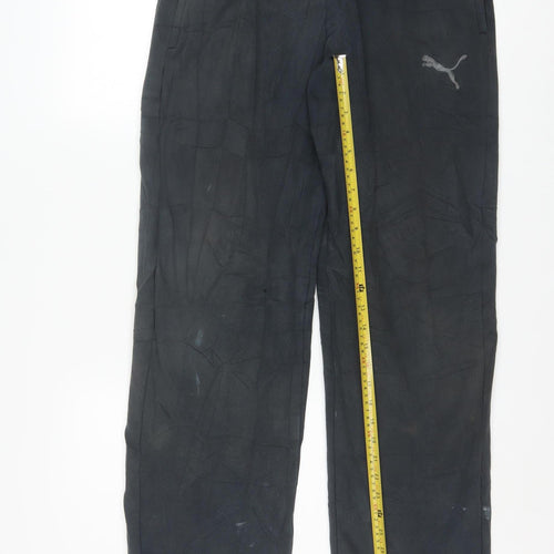 Puma Men's Black Track Pants L Regular Fit Cotton Blend