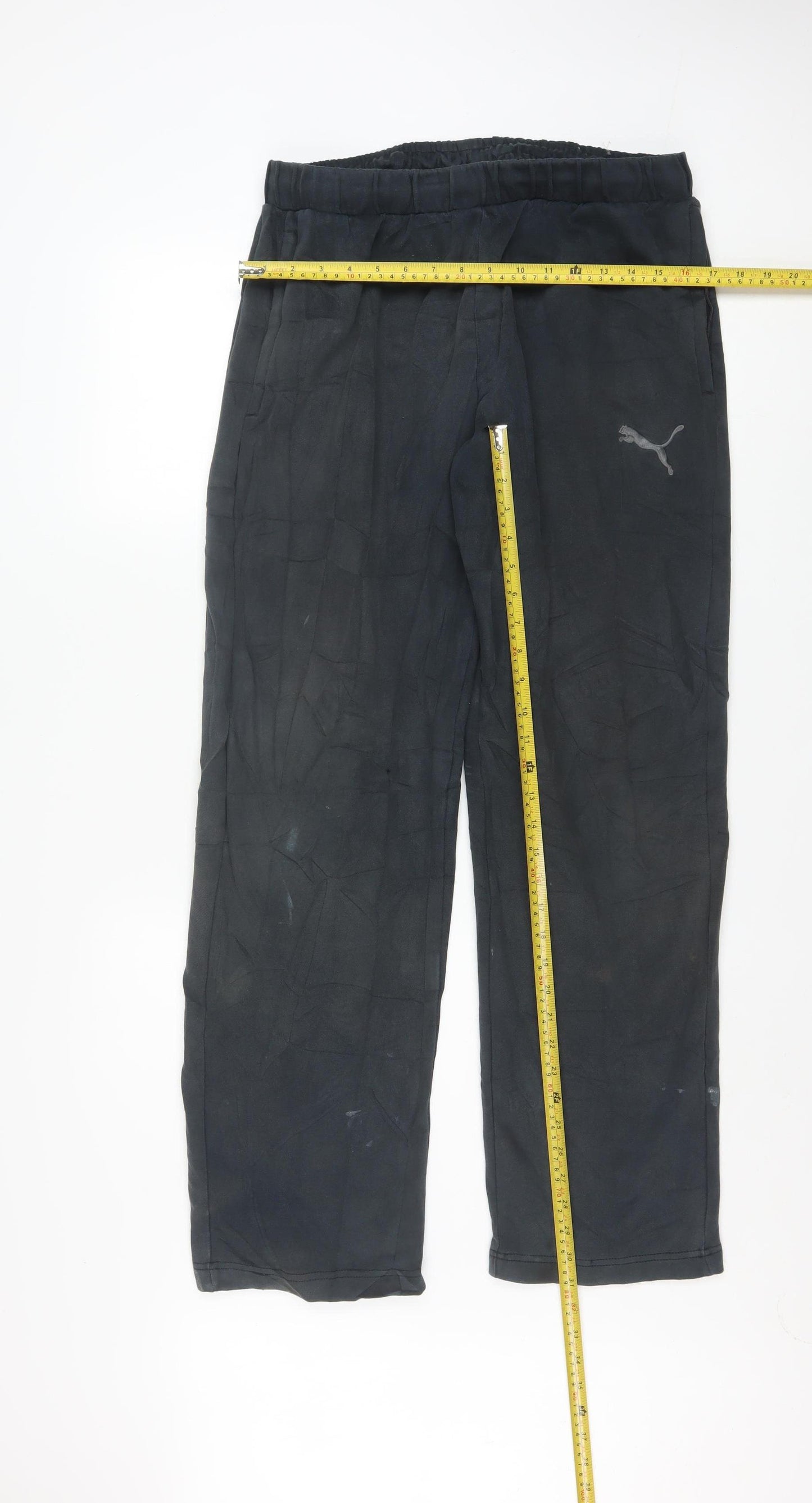 Puma Men's Black Track Pants L Regular Fit Cotton Blend
