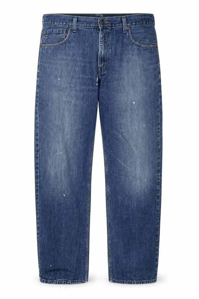 Front view of Levi Strauss Men’s Blue Straight Leg Jeans 36x32 Regular Fit Denim