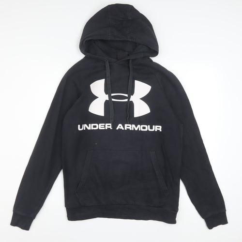 Under Armour Men's Black Small Pullover Hoodie Logo Graphic Sportswear