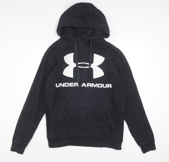 Under Armour Men's Black Small Pullover Hoodie Logo Graphic Sportswear