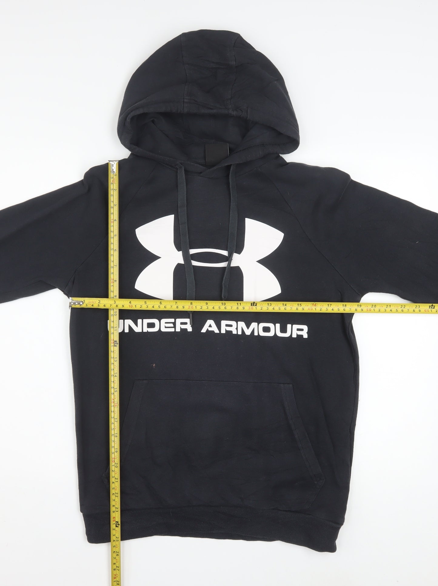 Under Armour Men's Black Small Pullover Hoodie Logo Graphic Sportswear