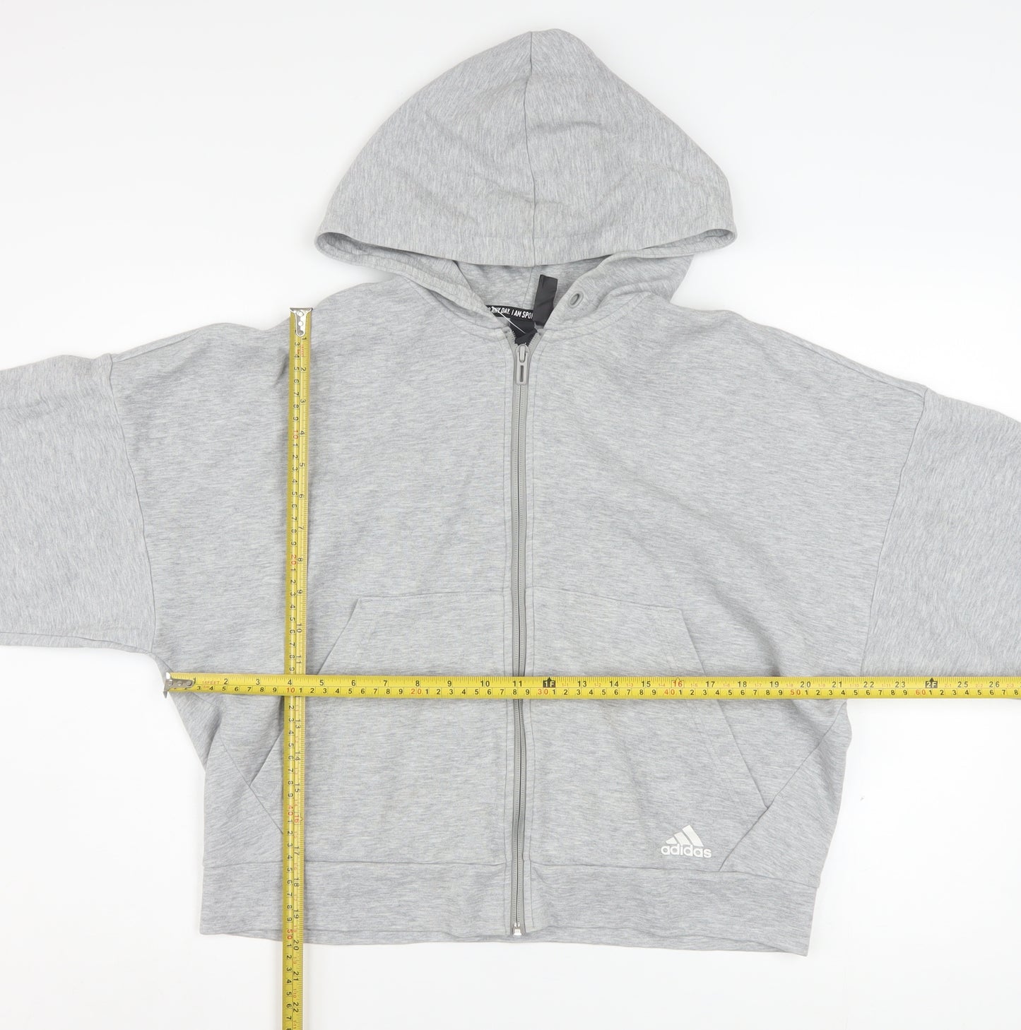 Adidas Women’s Grey Full Zip Hoodie Size 16-18 Lined Sportswear