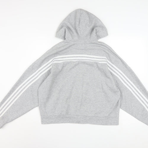 Adidas Women’s Grey Full Zip Hoodie Size 16-18 Lined Sportswear