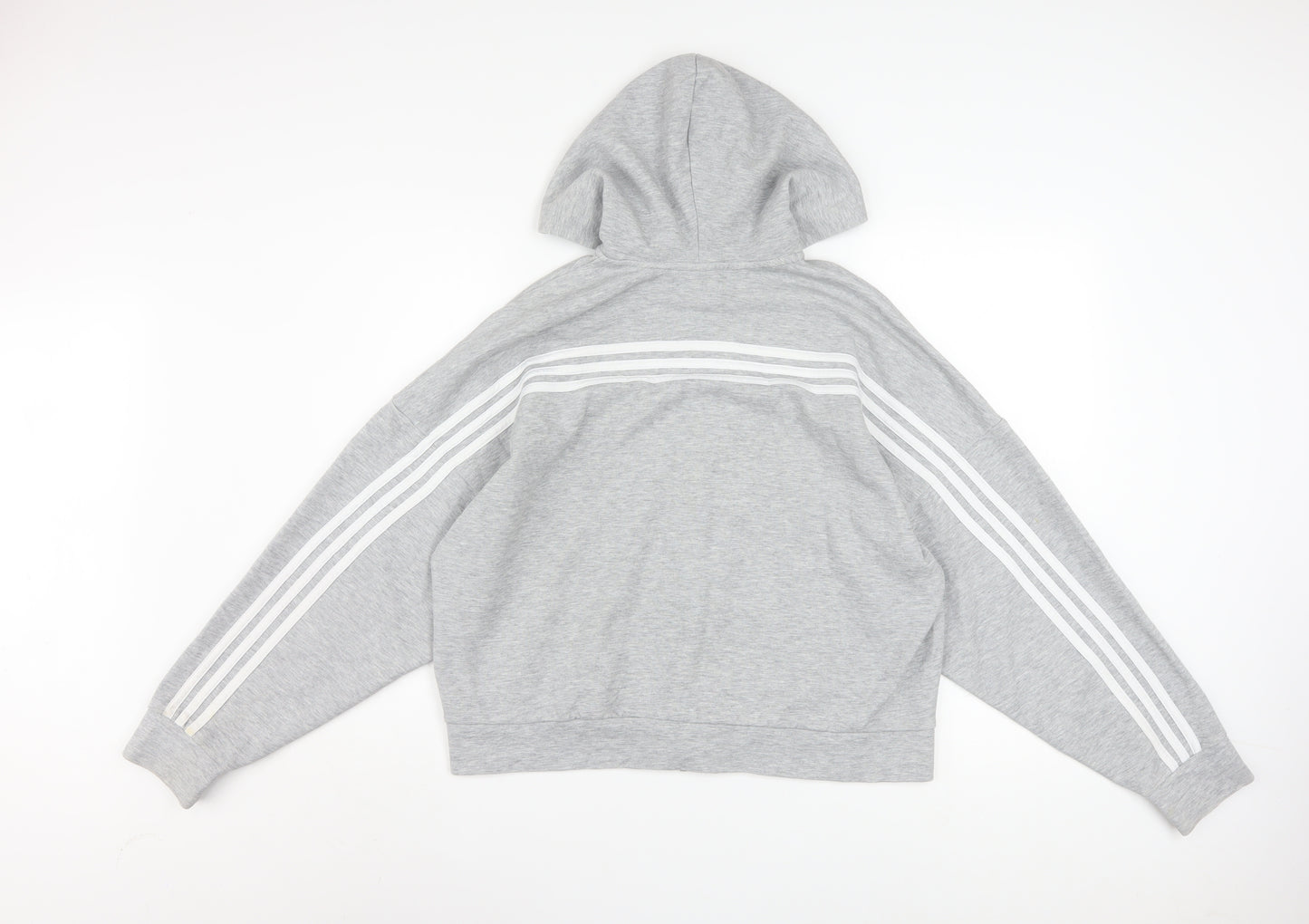 Adidas Women’s Grey Full Zip Hoodie Size 16-18 Lined Sportswear