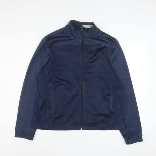 Greg Norman Men's Blue M Track Jacket Full Zip Polyester Activewear