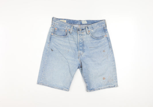 Levi's Men's Blue Light Wash Denim 501 Shorts W31 Retro Casual