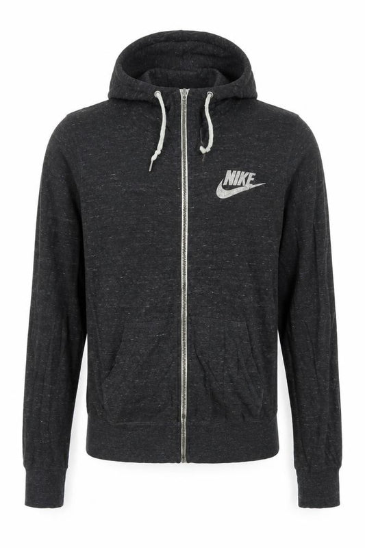 Front view of Nike Men's Black Full Zip Hoodie Small Lightweight Sportswear