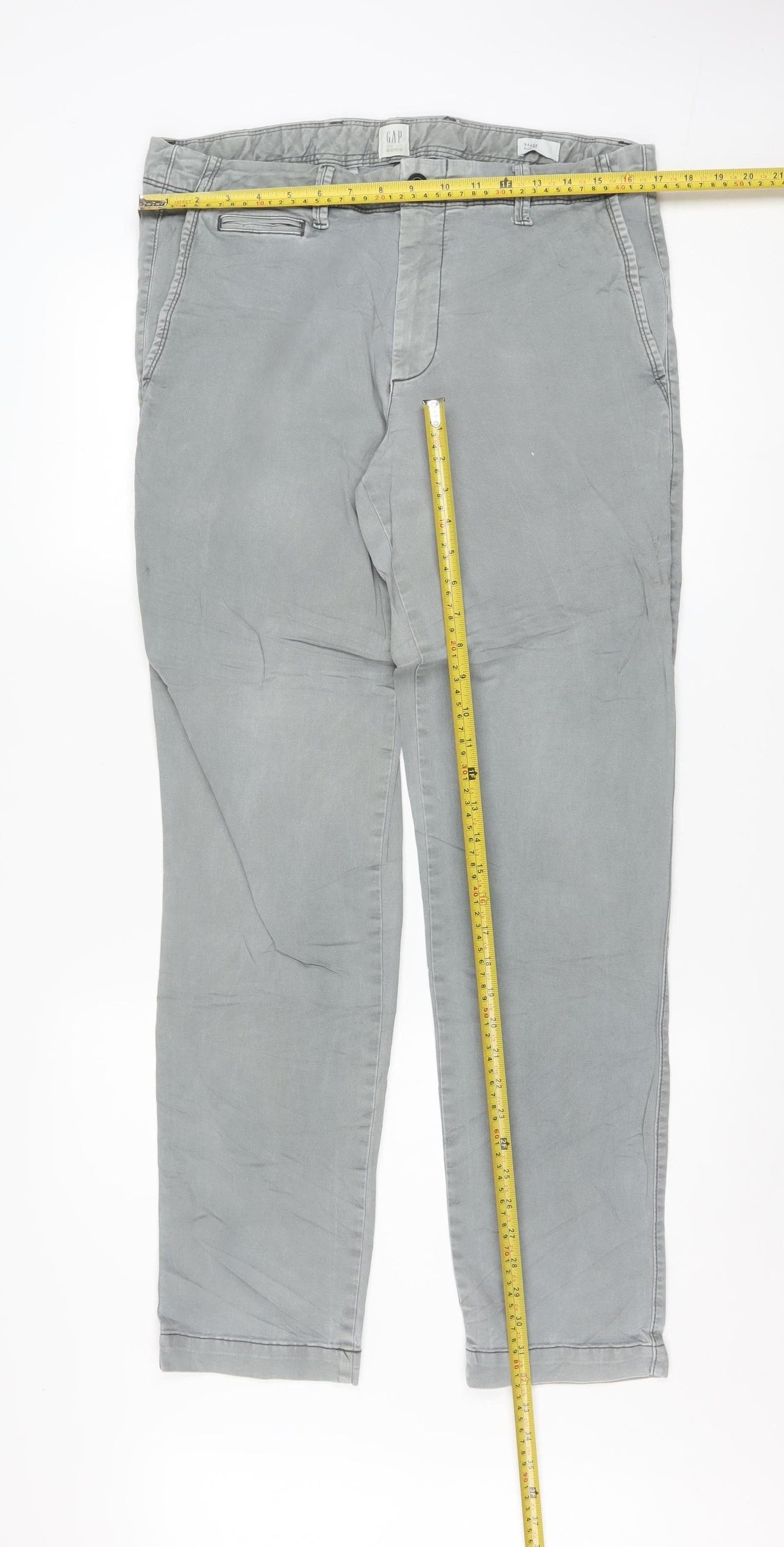 GAP Men's Grey Slim Fit Chino Trousers Size 34x32