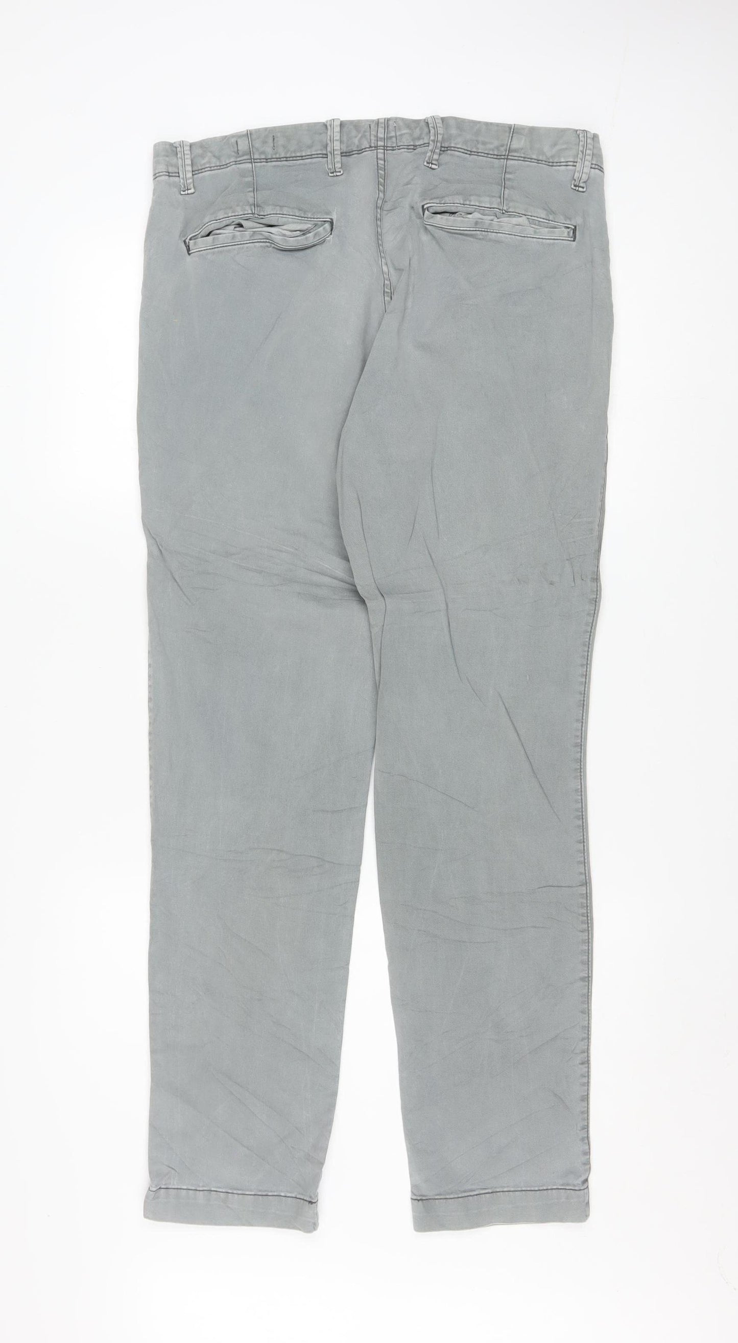 GAP Men's Grey Slim Fit Chino Trousers Size 34x32